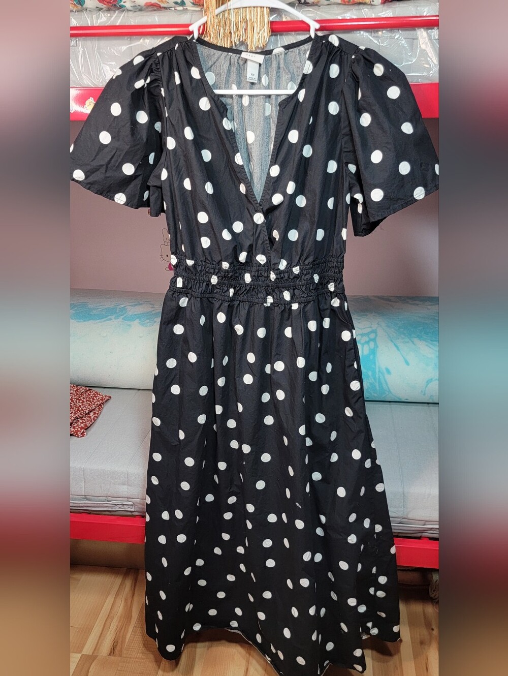 a new day Black Polka Dot Maxi Dress Size XSmall